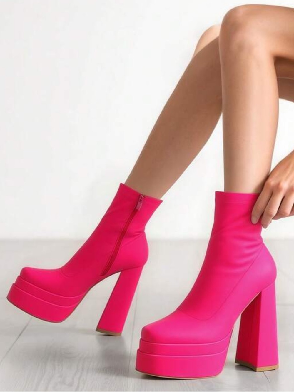 Women’s High Platform Ankle Boots in Hot Pink